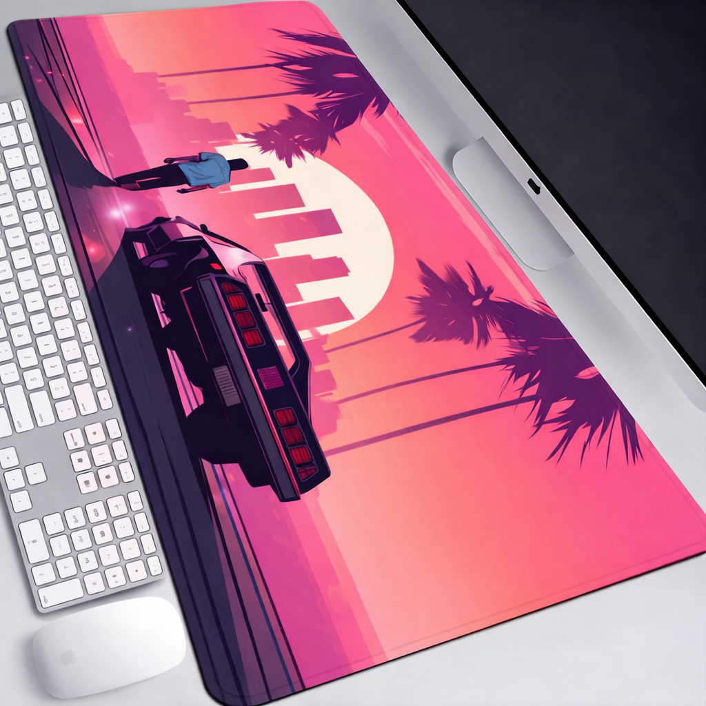 Tapis de souris gaming XXL – Design Retro Sunset