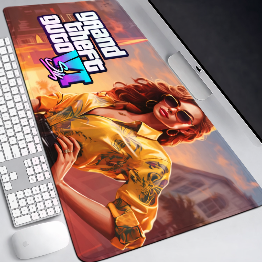 Tapis de souris gaming XXL – Design Miami Vibes